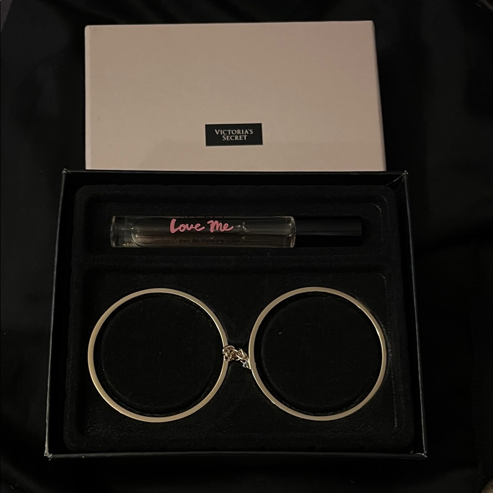 Victoria's Secret Love Me Perfume with Silver Bangles